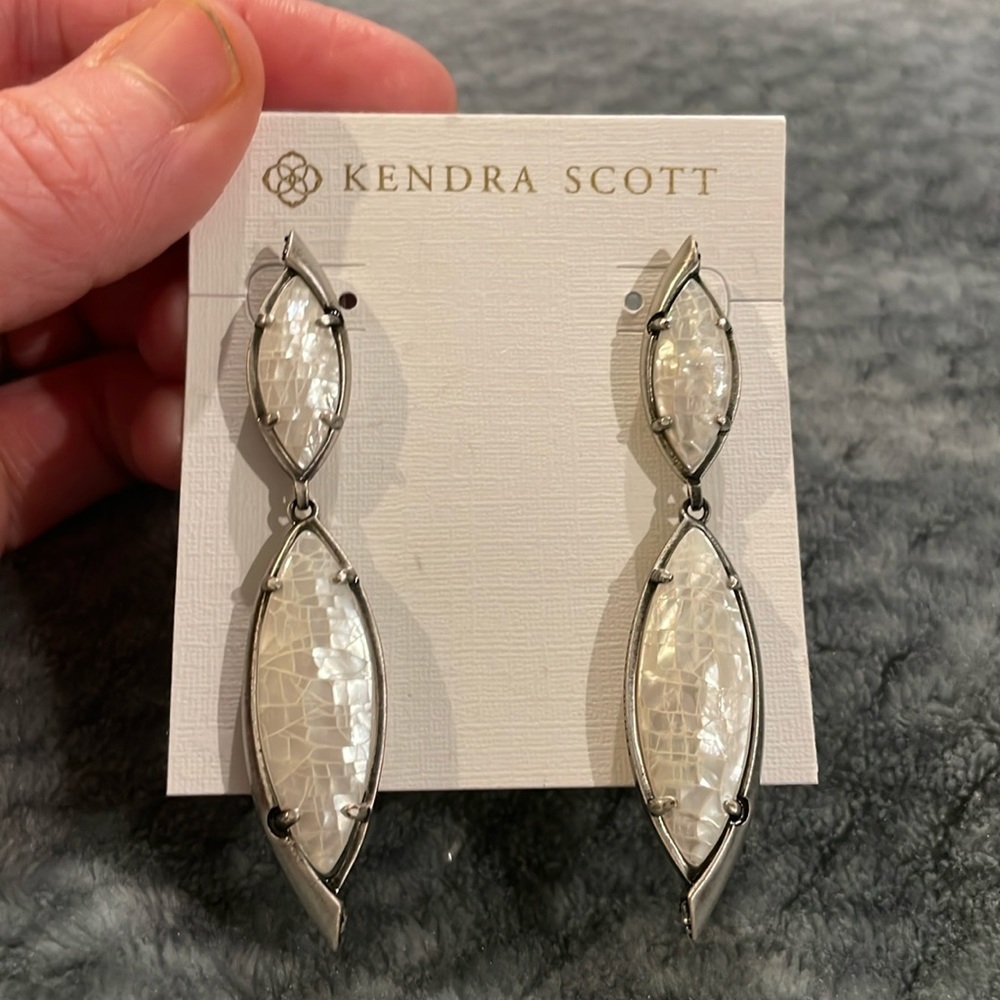 Authentic Kendra Scott mother of pearl earrings.